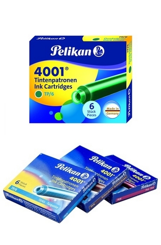 Картридж с чернилами Pelikan Ink 4001 TP/6, International Short, Brilliant Green (301200)