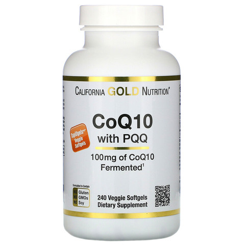 California Gold Nutrition, CoQ10 с PQQ, 100 мг, 240 вегетарианских мягких желатиновых капсул