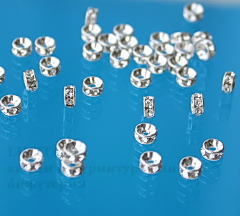 77504 Бусина - рондель Сваровски Crystal (цвет - серебро) 4х2 мм ()