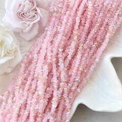 Хрусталь (стекло) граненный, нежно-розовый 4*3 мм, 1 нить, К154