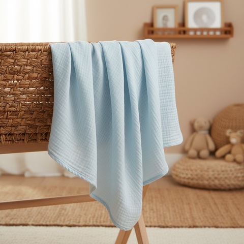 Пеленка муслин "Пастельно-голубой"