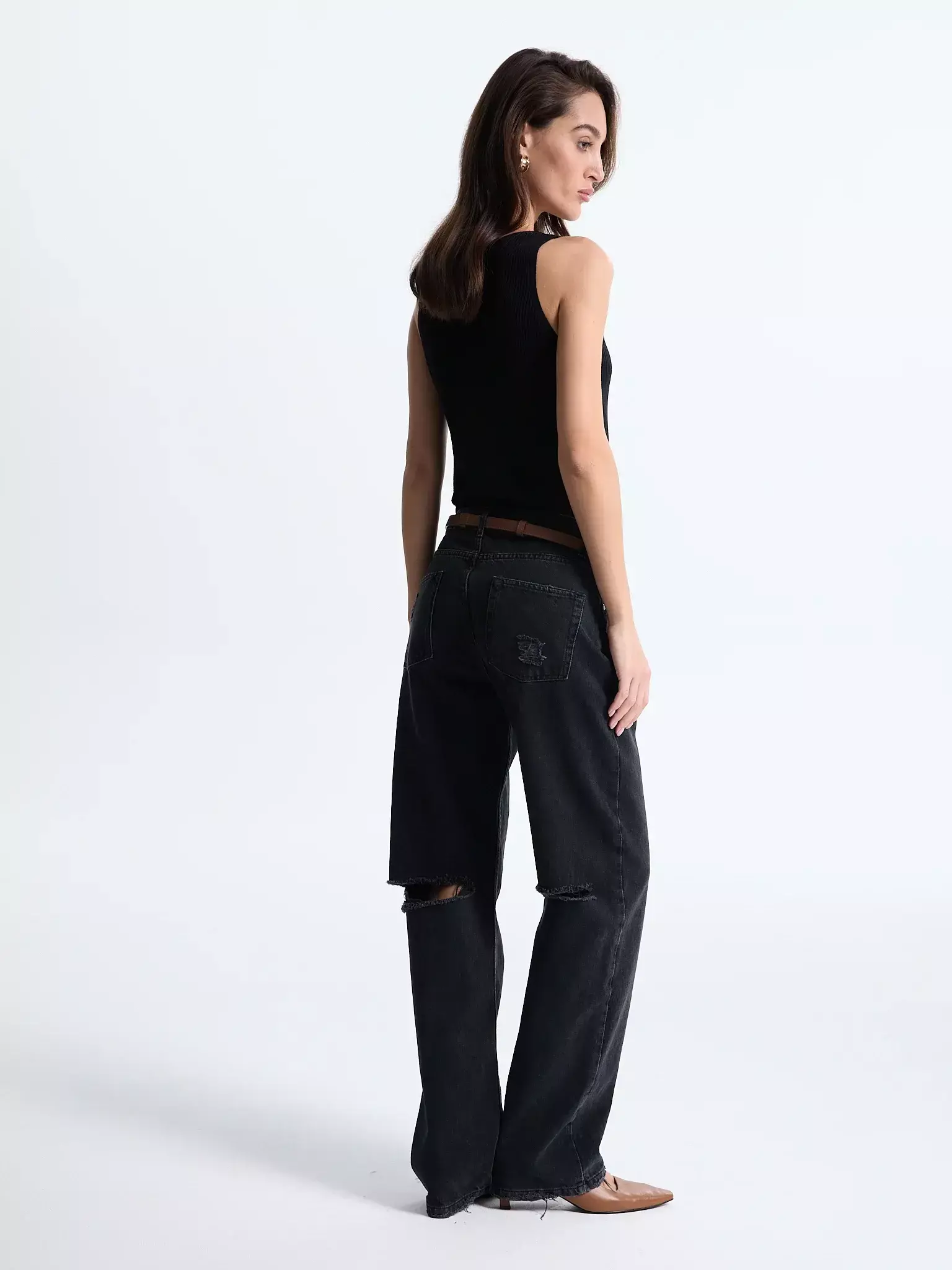 Джинсы серые