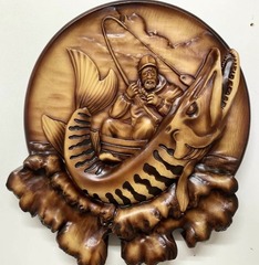 Силиконовый молд Рыбак (медальон) № 0462