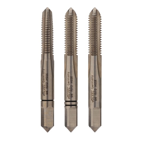 Метчик М 6,0х1,0 (Комплект 3шт) DIN352 HSSE 6h 50мм a=4,9 Volkel 57338