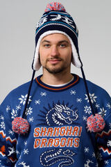 Шапка-ушанка трикотажная вязаная, 55-58