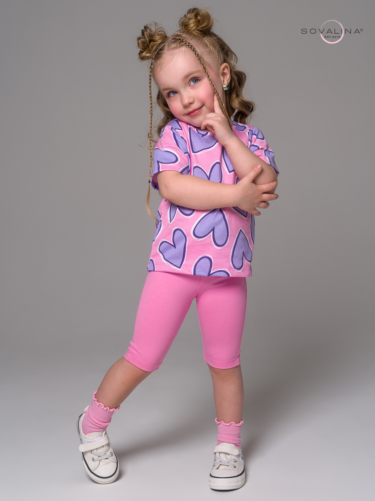 Костюм Актив сиреневые сердца-барби