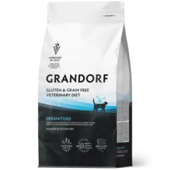 Сухой корм GRANDORF VETERINARY DIET Cat DERMATOSIS Полнорационный диетический корм для кошек с заболеваниями кожи, лосось 0,4кг