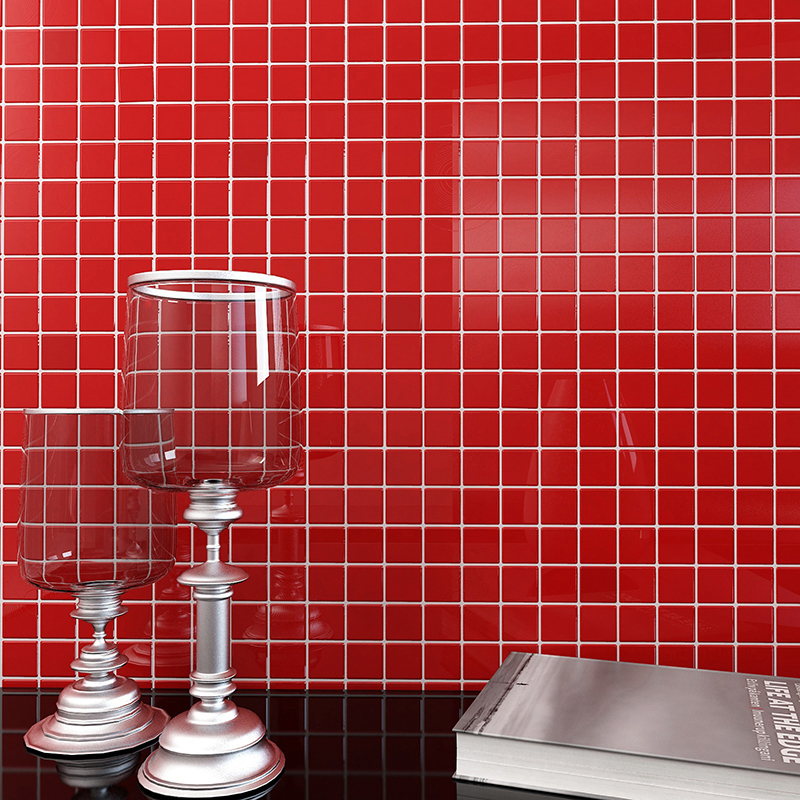 A-111 Стеклянная мозаичная плитка Natural Color palette красный квадрат глянцевый