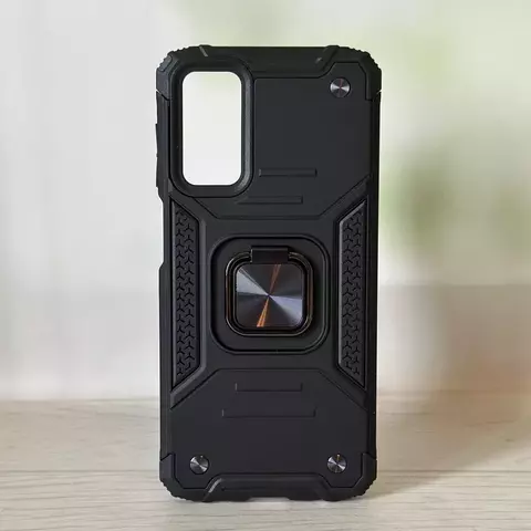 Противоударный чехол Strong Armour Case с кольцом для Samsung Galaxy M23 5G (Черный)