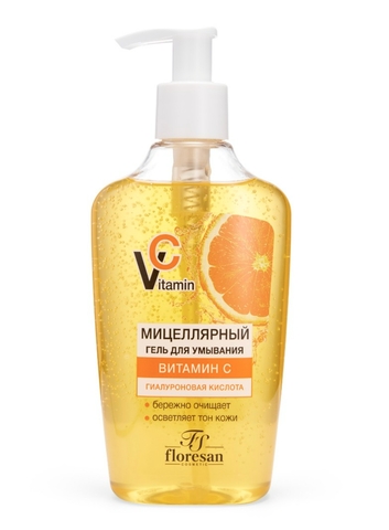 Флоресан VITAMIN C Мицеллярный гель для умывания с гиалуроновой кислотой, 250мл Ф-678