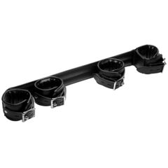 Черная распорка с манжетами для рук и ног Deluxe Rigid Spreader Bar - 