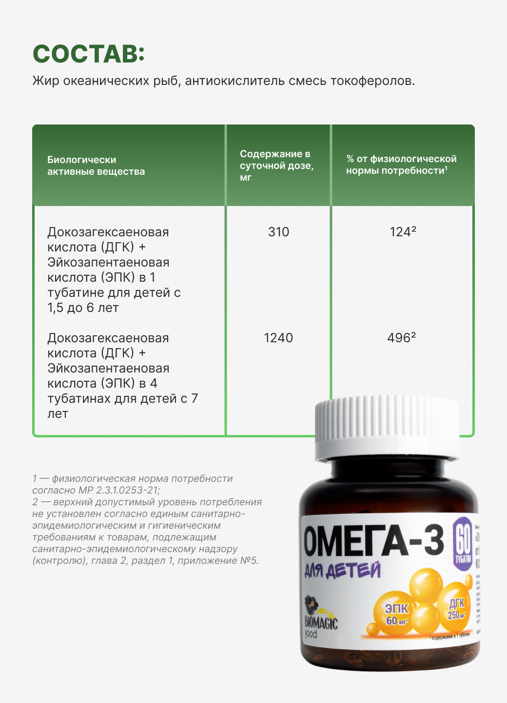 Омега-3 для детей – купить за 2 130 ₽ | BioMagic