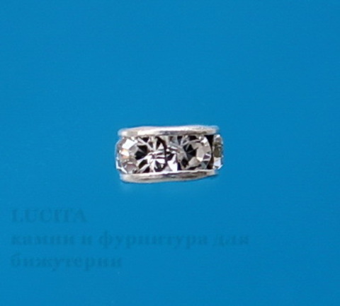 77504 Бусина - рондель Сваровски Crystal (цвет - серебро) 4х2 мм ()