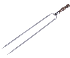 Двойной вилка-шампур с деревянной ручкой 50см 4455182