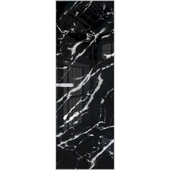 Скрытая алюминиевая дверь Invisible 1AGN чёрное стекло нефи узор серебро