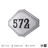 Номерок на дверь квартиры 572, для кабинета, офиса, шильдик 9 х 7 см, серебристый, Айдентика Технолоджи