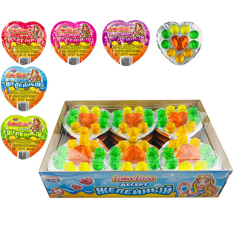 Десерт желейный LOVA-LOVA ассорти 1кор*12бл*24шт, 35гр