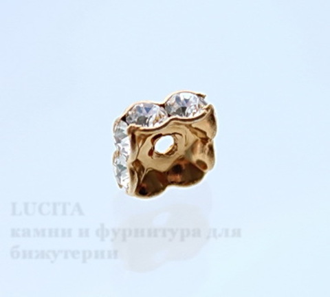 77608 Бусина - рондель Сваровски Crystal (цвет - античное золото) 8х3 мм ()