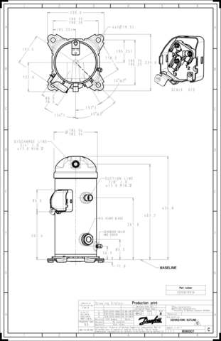 Компрессор спиральный Danfoss VZH065CGANB ( 120G0152 ) серия VZH