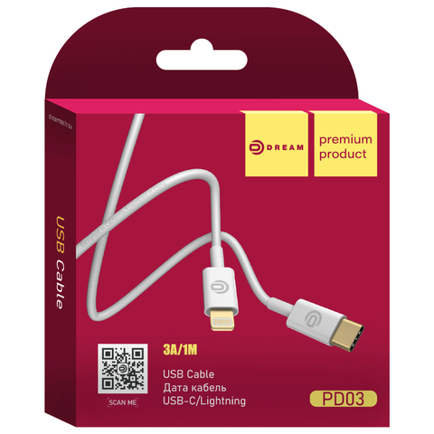 Кабель MicroUSB MS02 QC3.0 2M белый DREAM