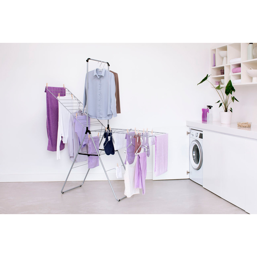 Сушилка напольная с перекладиной HangOn (25 м навески), Серый металлик, арт. 403545 - фото 3