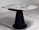 фото 8 Стол TERAMO 135 GLOSS GRAND JADE SOLID CERAMIC, керамика, поворотн.механизм / Черный каркас, DISAUR на profcook.ru