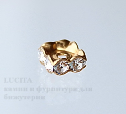 77608 Бусина - рондель Сваровски Crystal (цвет - античное золото) 8х3 мм ()