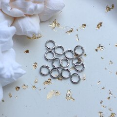 Колечки толстые 1,2*7 мм соединительные, родий 10 штук, СК016