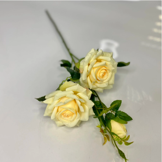 Растение искусственное, Цветок, Роза евро, Персиковый, 9*65 см