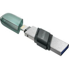 Флешка USB SanDisk 128 ГБ iXpand Flash Drive Flip Lightning to USB-A Silver