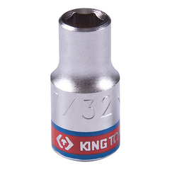 KING TONY (233507S) Головка торцевая стандартная шестигранная 1/4", дюймовая 7/32"