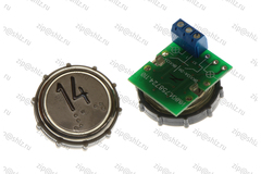 Кнопка (кнопочный модуль) ВКЛ13А-7-4П "14 этаж", круглая, с кодом Брайля