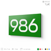 Номер на дверь 986, табличка на дверь для офиса, квартиры, кабинета, аудитории, склада, зеленая 120х70 мм, Айдентика Технолоджи