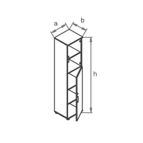 Шкаф узкий со стеклянными дверцами R5W13 МОНО-ЛЮКС