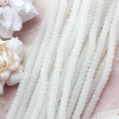 Штамповое чешское стекло белое , 6*4 мм, 1/2 нити, К111