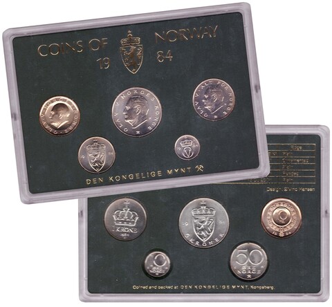 Набор монет Норвегии 1984 UNC в пластиковой упаковке