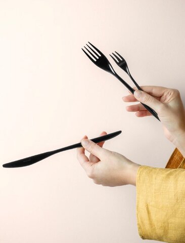 Набор столовых приборов 24 предмета Herdmar Vinci Black черный