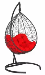 Подвесное кресло-кокон SEVILLA RELAX черное, красная подушка (Laura Outdoor)