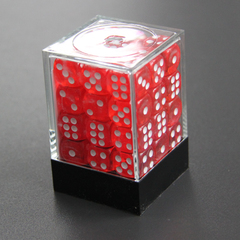 Набор шестигранных кубиков прозрачный красный (36 штук)