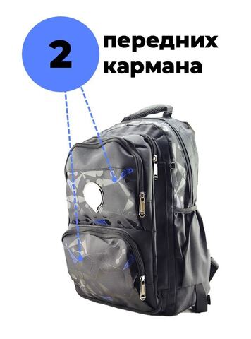 Картинка рюкзак школьный Baodun 7001 Black - 6