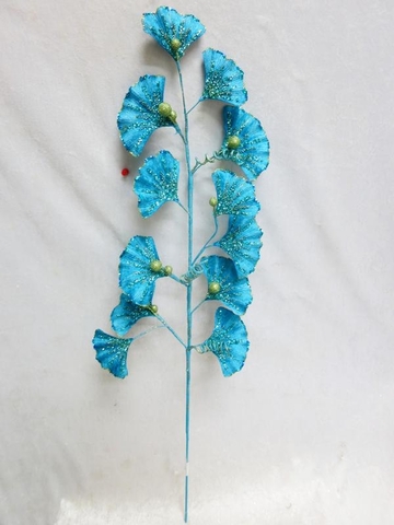 Веточка гинго 74см ChristmasDeLuxe premium collection бирюзовая