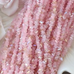 Хрусталь (стекло) граненный, нежно-розовый 4*3 мм, 1 нить, К154