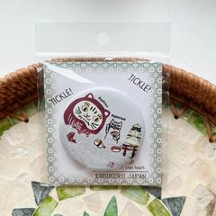 Значок металлический с котом NEKOZAWA, "Кот-самурай", диам. 5,8 см, 7687-8, KUSUGURU