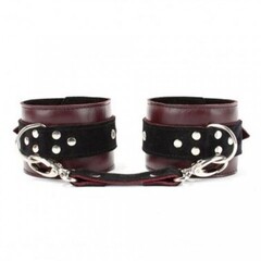 Наручники из натуральной кожи бордо