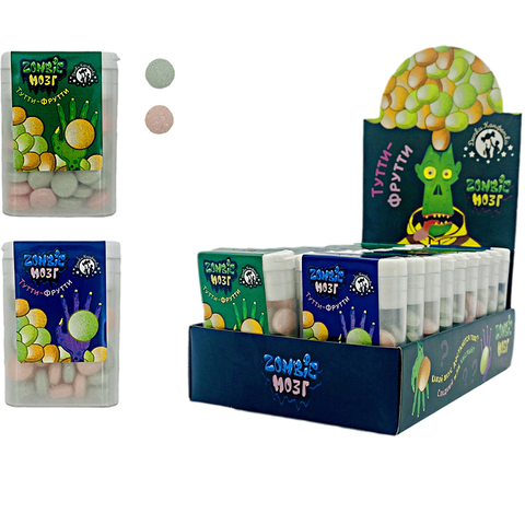 Конфета ZOMBIE МОЗГ ассорти (ЗОМБИ) 1кор*24бл*18шт, 14гр