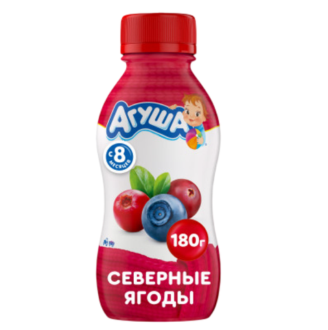 Йогурт Агуша питьев 2,7% черника-брусника-клюква 180г бут, шт