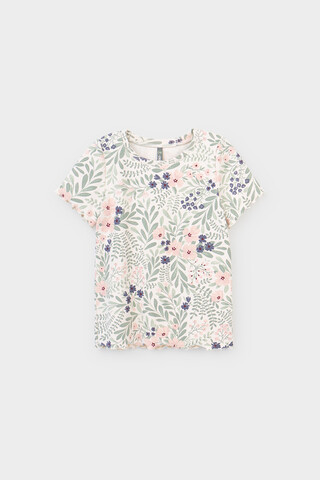 фуфайка  для девочки  КР 301996/светлый жемчуг,летний сад