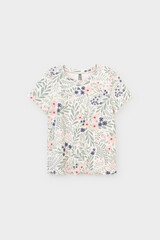 фуфайка  для девочки  КР 301996/светлый жемчуг,летний сад