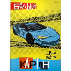 
          Картон белый Проф-Пресс, 193х280 мм, мелованный, 8 листов, КБС, "Авто на жёлтом"