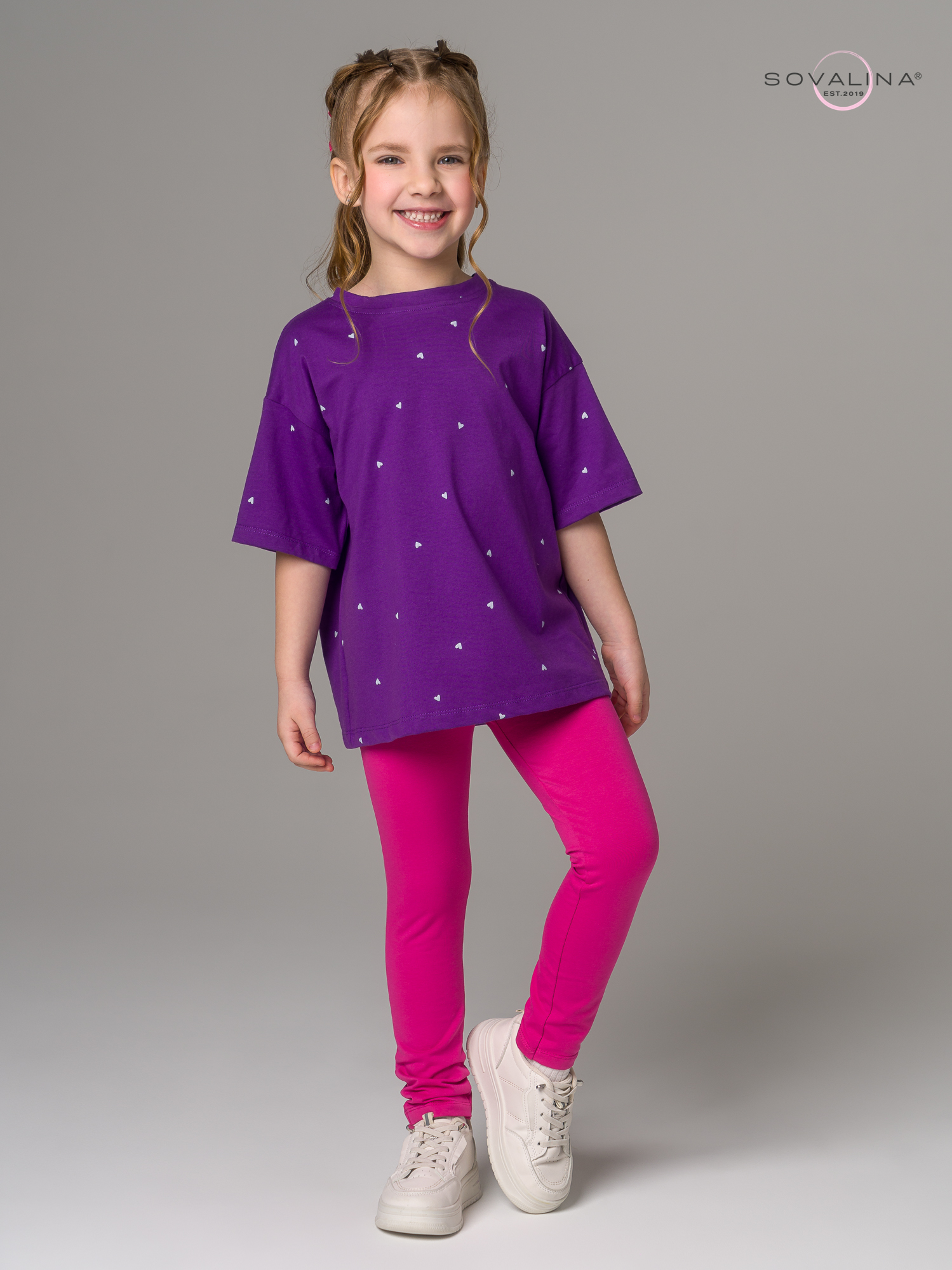 Костюм Мун сердечки фиолет-фуксия